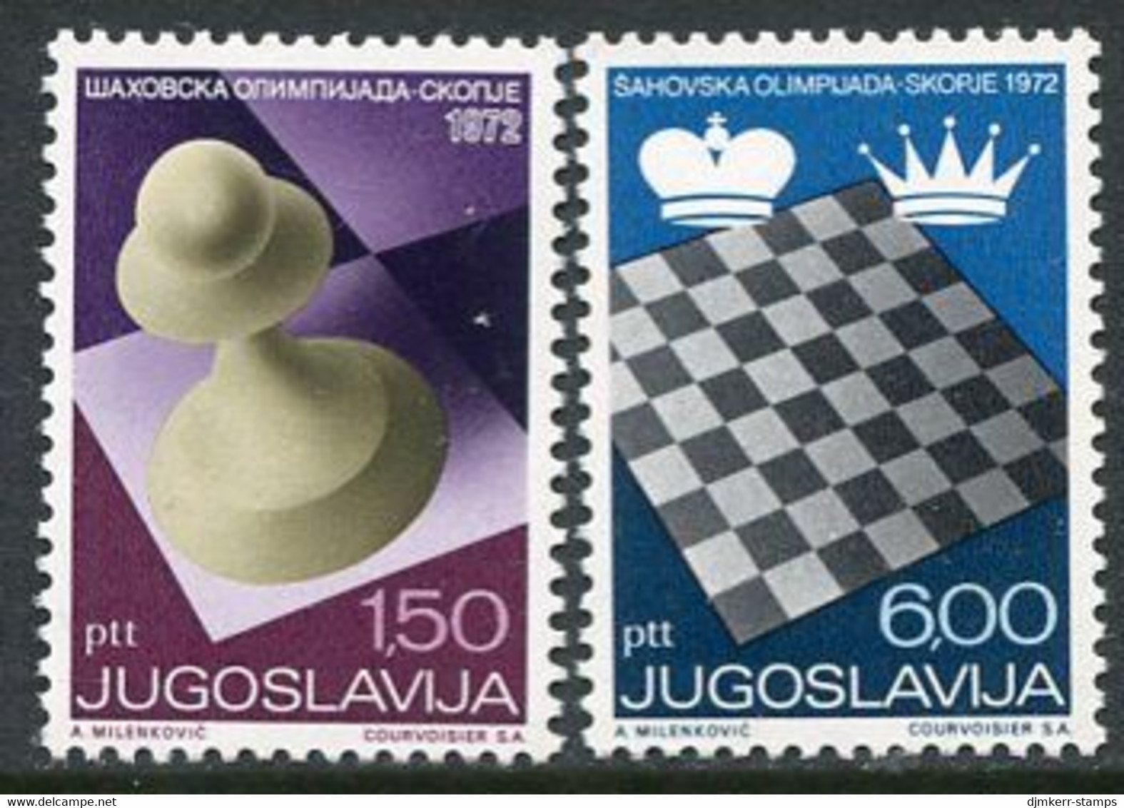 YUGOSLAVIA 1972 Chess Olympiad  MNH / **.  Michel 1472-73 - Nuevos