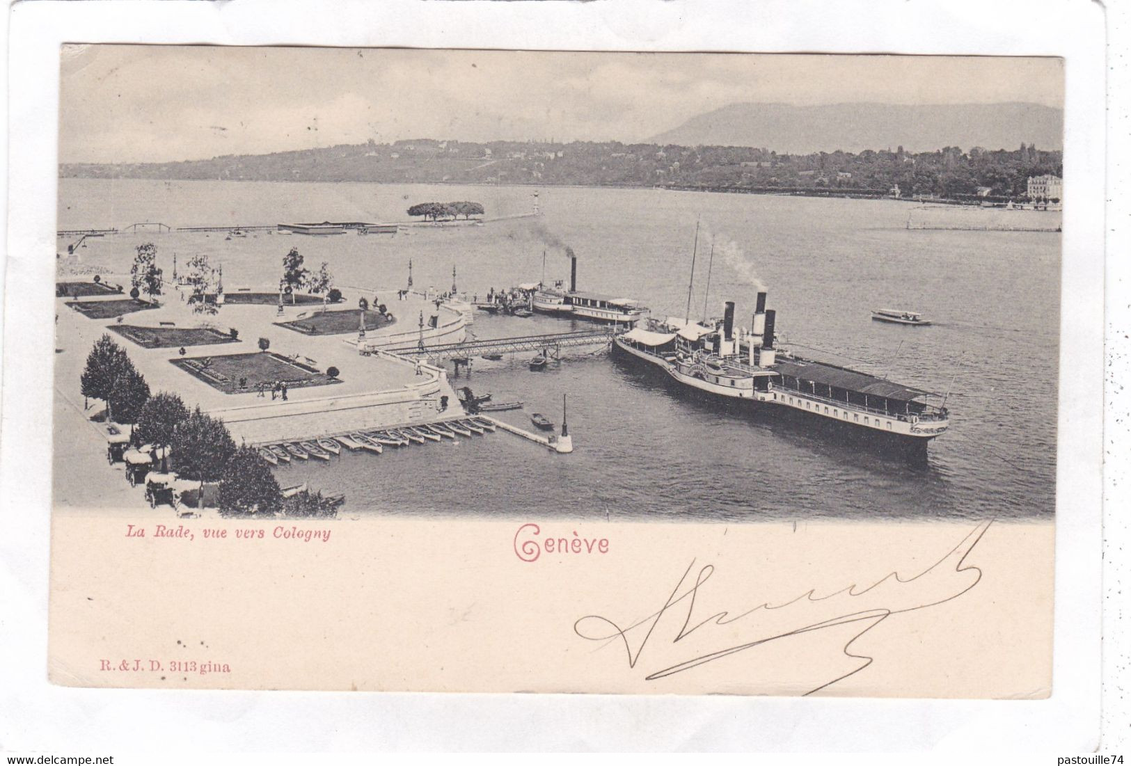 CPA :  14 X 9  -  GENEVE.  -  La  Rade, Vue  Vers  Cologny - Cologny