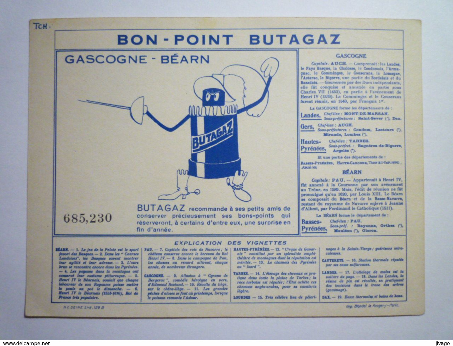 2021 - 4131  BON-POINT  " BUTAGAZ "  :  GASCOGNE-BEARN  N°21   XXX - Non Classés