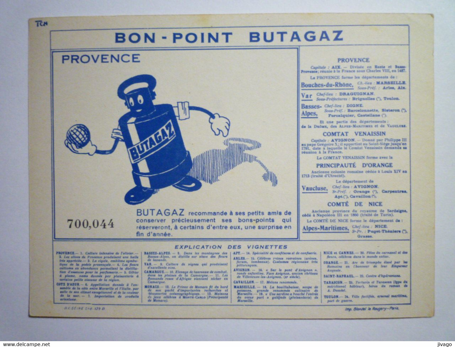 2021 - 4134  BON-POINT  " BUTAGAZ "  :  PROVENCE  N°18   XXX - Non Classés