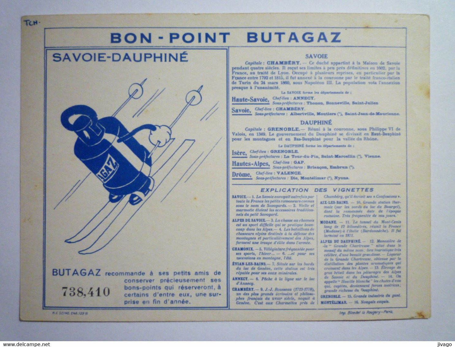 2021 - 4135  BON-POINT  " BUTAGAZ "  :  SAVOIE-DAUPHINE  N°17   XXX - Non Classés