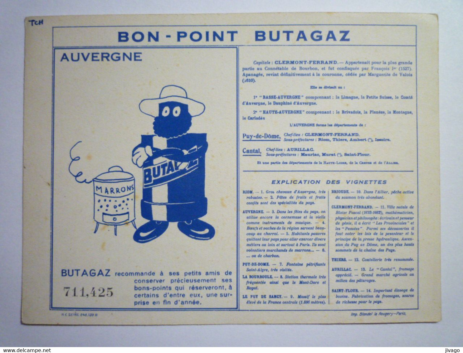 2021 - 4137  BON-POINT  " BUTAGAZ "  :  AUVERGNE  N°15   XXX - Ohne Zuordnung