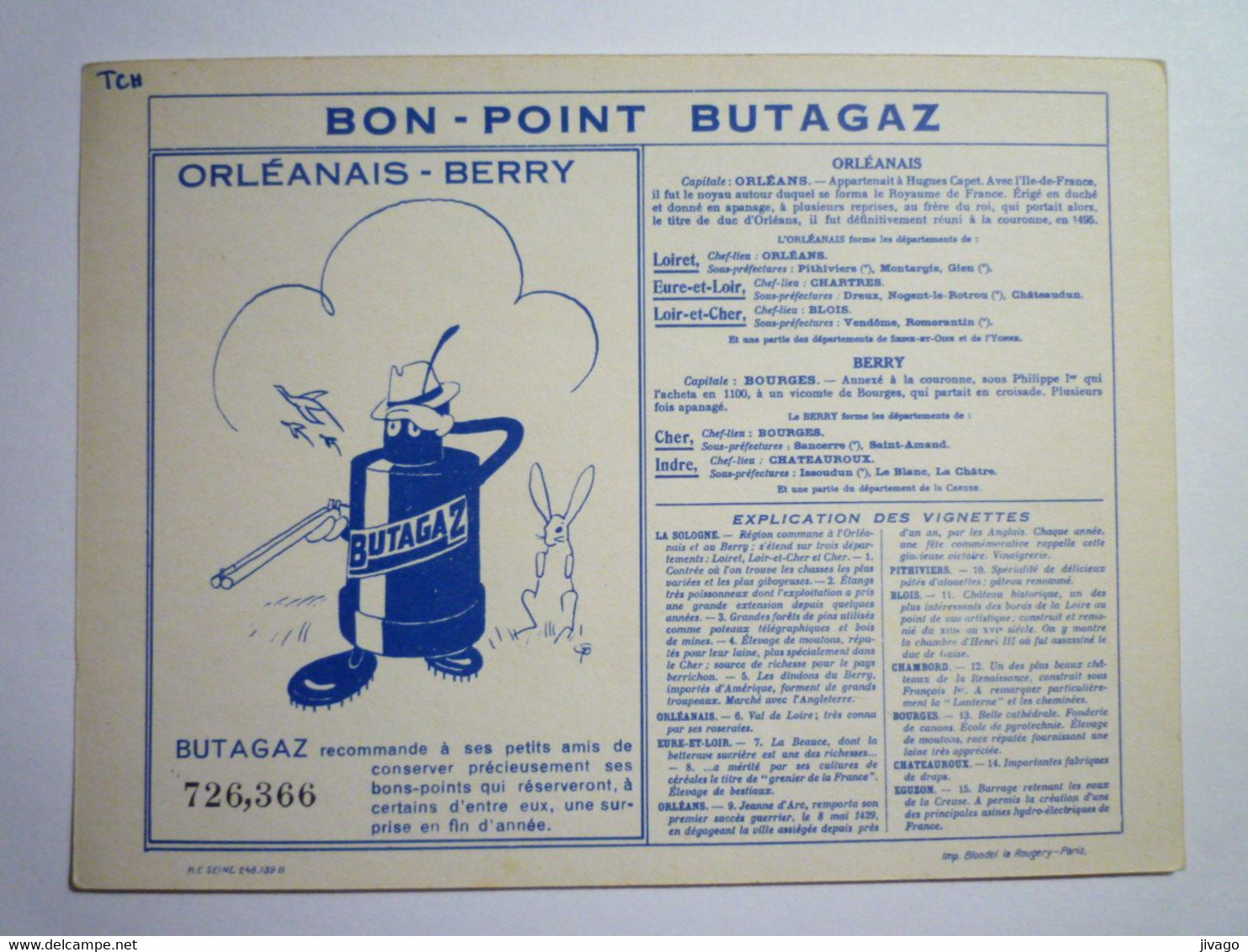 2021 - 4142  BON-POINT  " BUTAGAZ "  : ORLEANAIS - BERRY  N°10   XXX - Non Classés