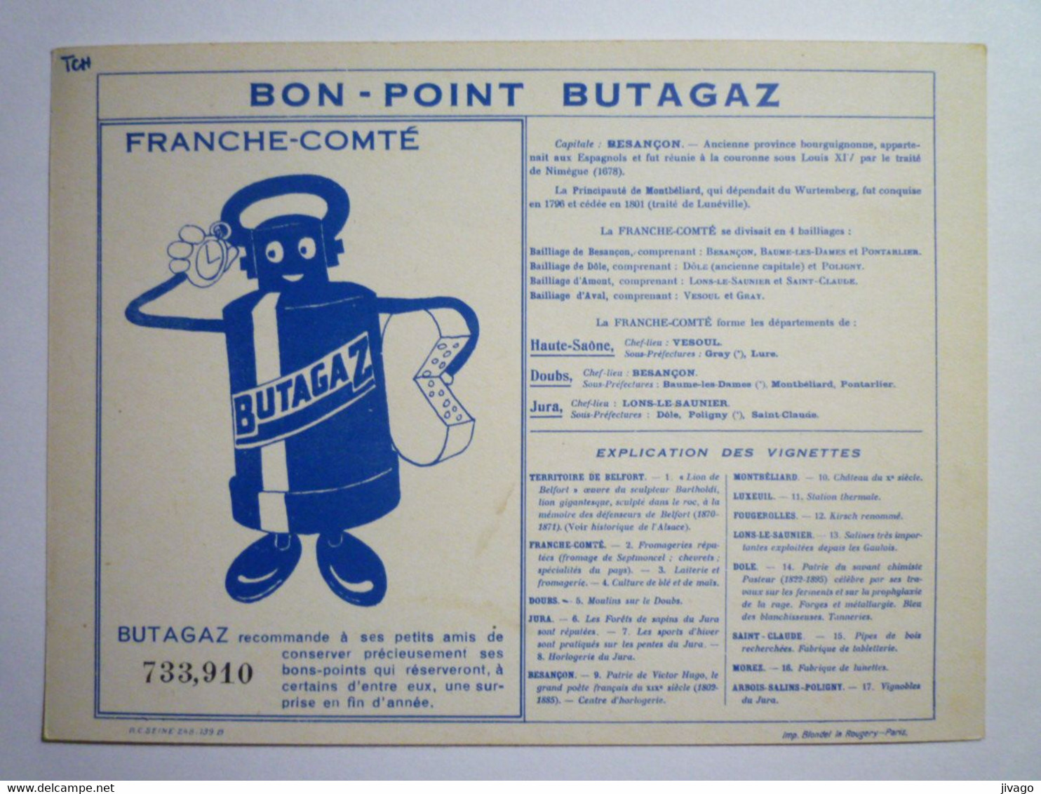 2021 - 4144  BON-POINT  " BUTAGAZ "  : FRANCHE-COMTE  N°8   XXX - Non Classés