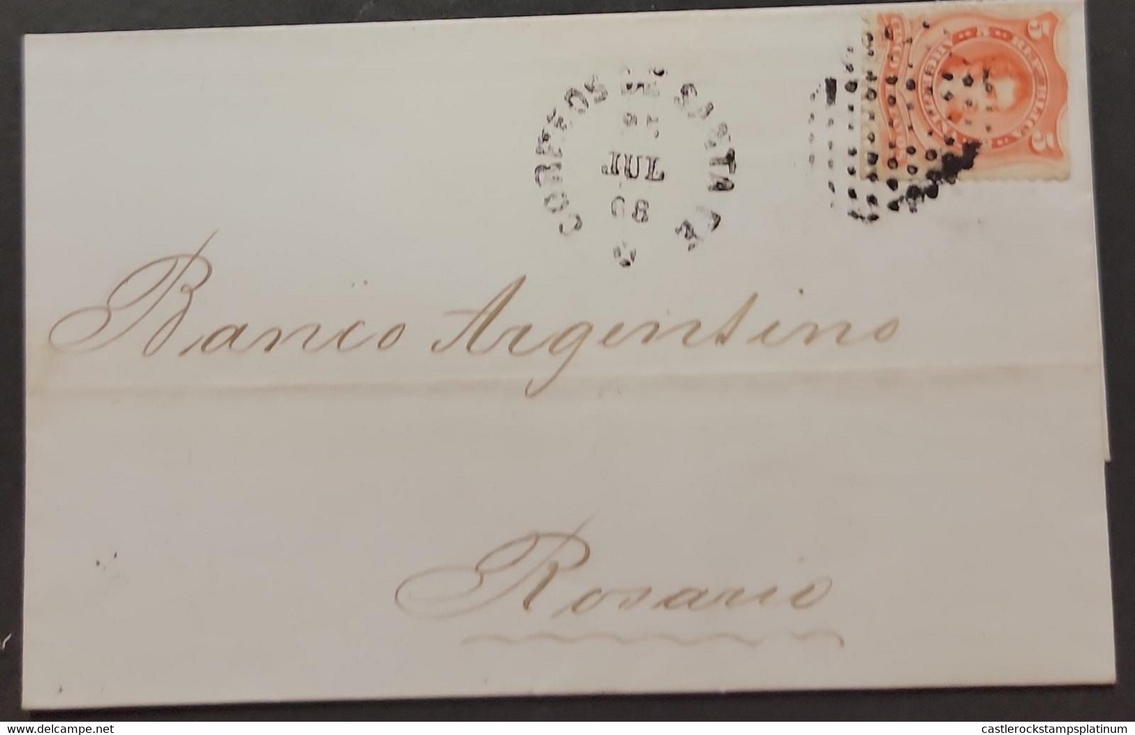 P) 1968 ARGENTINA, COVER ARGENTINA BANK, ROSARIO-SANTA FÉ, DATER, CHARLES BURT STAMP 1867, XF - Sonstige & Ohne Zuordnung