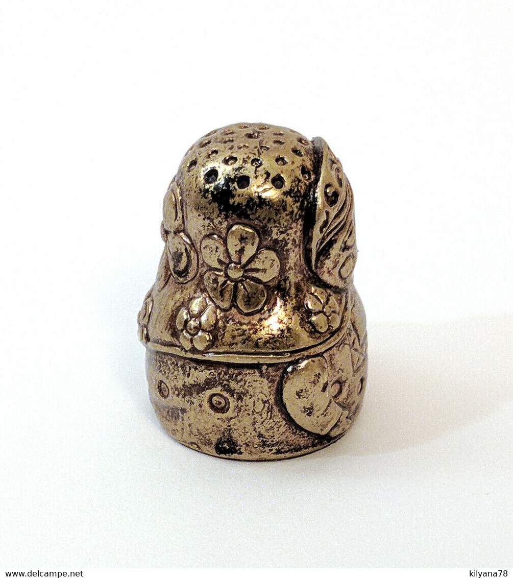 Thimble MATRYOSHKA DOLL Folk Ethnic Brass Metal Russian Souvenir Collectible - Thimbles