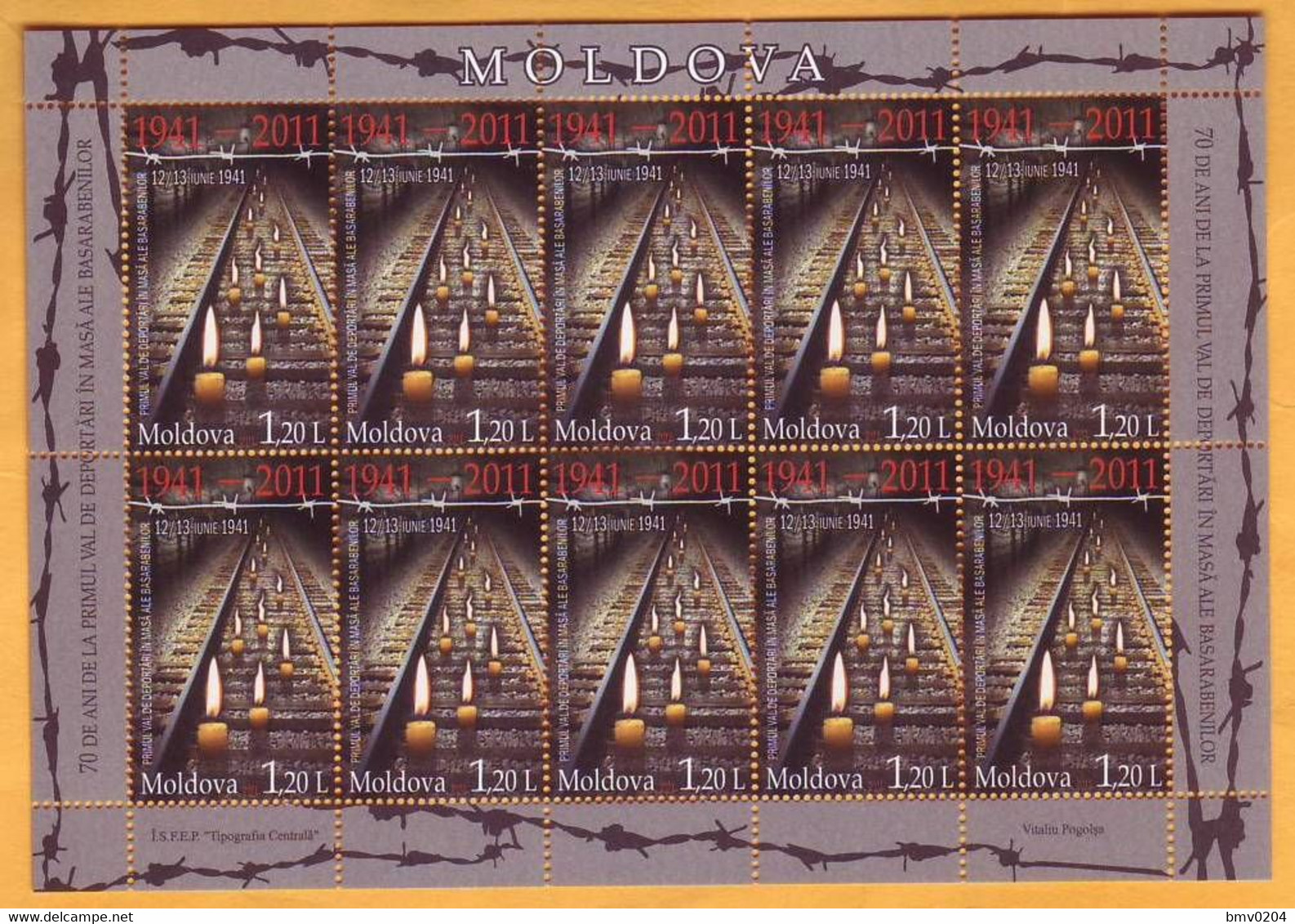 2011 Moldova Moldavie Moldau Sheet  70 Years Of The First Deportation Of  Bessarabia. Stalin. USSR  Mint - Moldawien (Moldau)