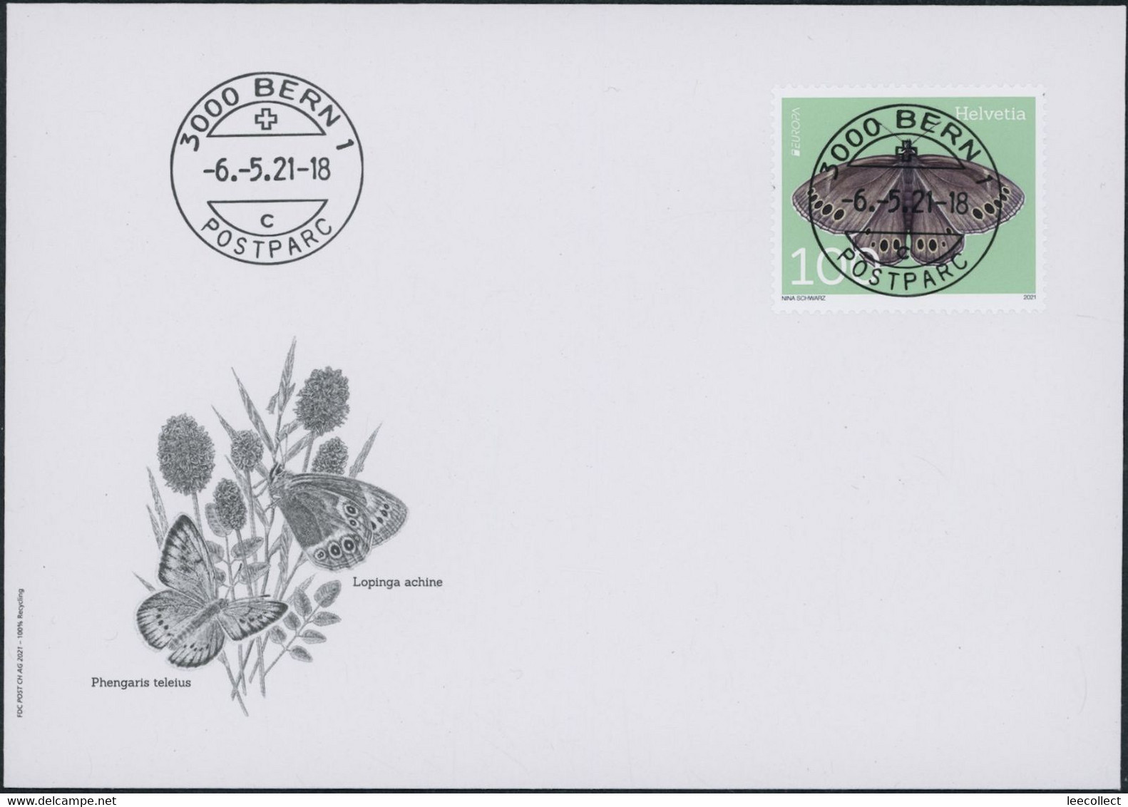 Suisse - 2021 - Europa - Ersttagsbrief FDC U1 ET - Ersttag Voll Stempel - Lettres & Documents