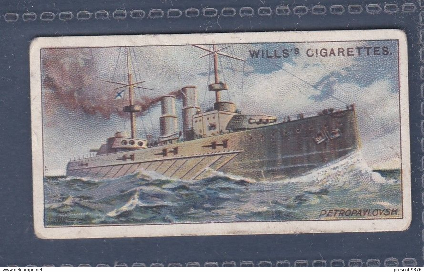 The Worlds Dreadnoughts 1910 - 21 "Petropatlovsk" Russia - Wills Cigarette Card - Original  - Antique - Military - Ships - Wills