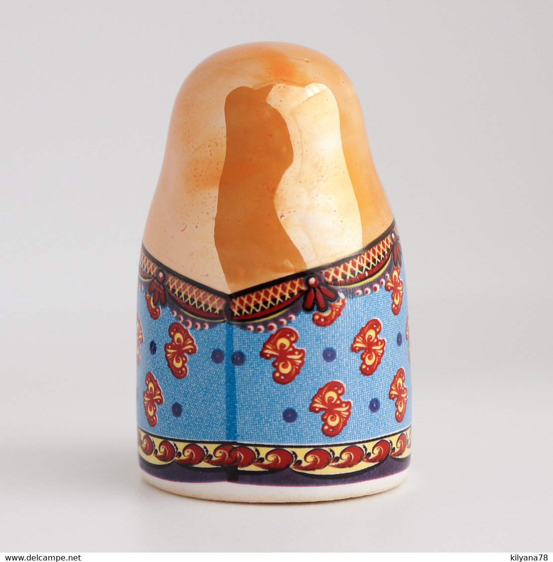 Thimble Big MATRYOSHKA DOLL Horse Nesting Porcelain Russian Ethnic Souvenir