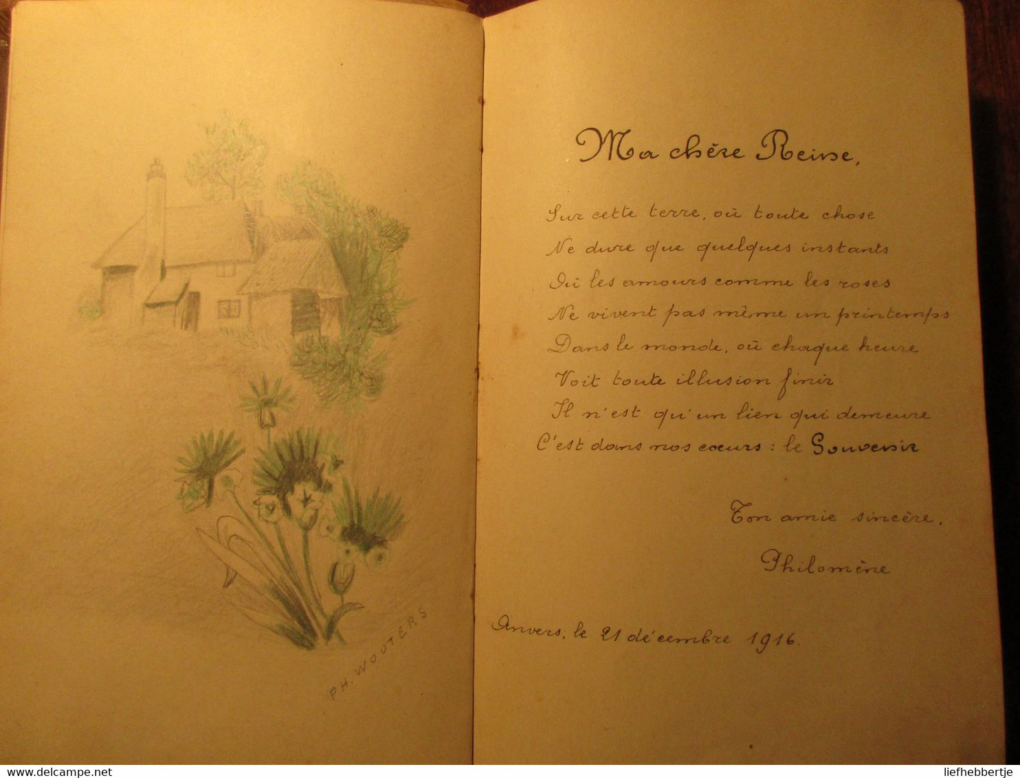 Poésie  'A Ma Fille Reine' - 1917-1918 - Avec 40 Pages De Texte Et Dessins - Manuscrits