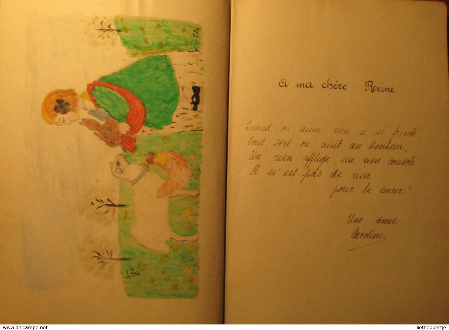 Poésie  'A ma fille Reine' - 1917-1918 - avec 40 pages de texte et dessins
