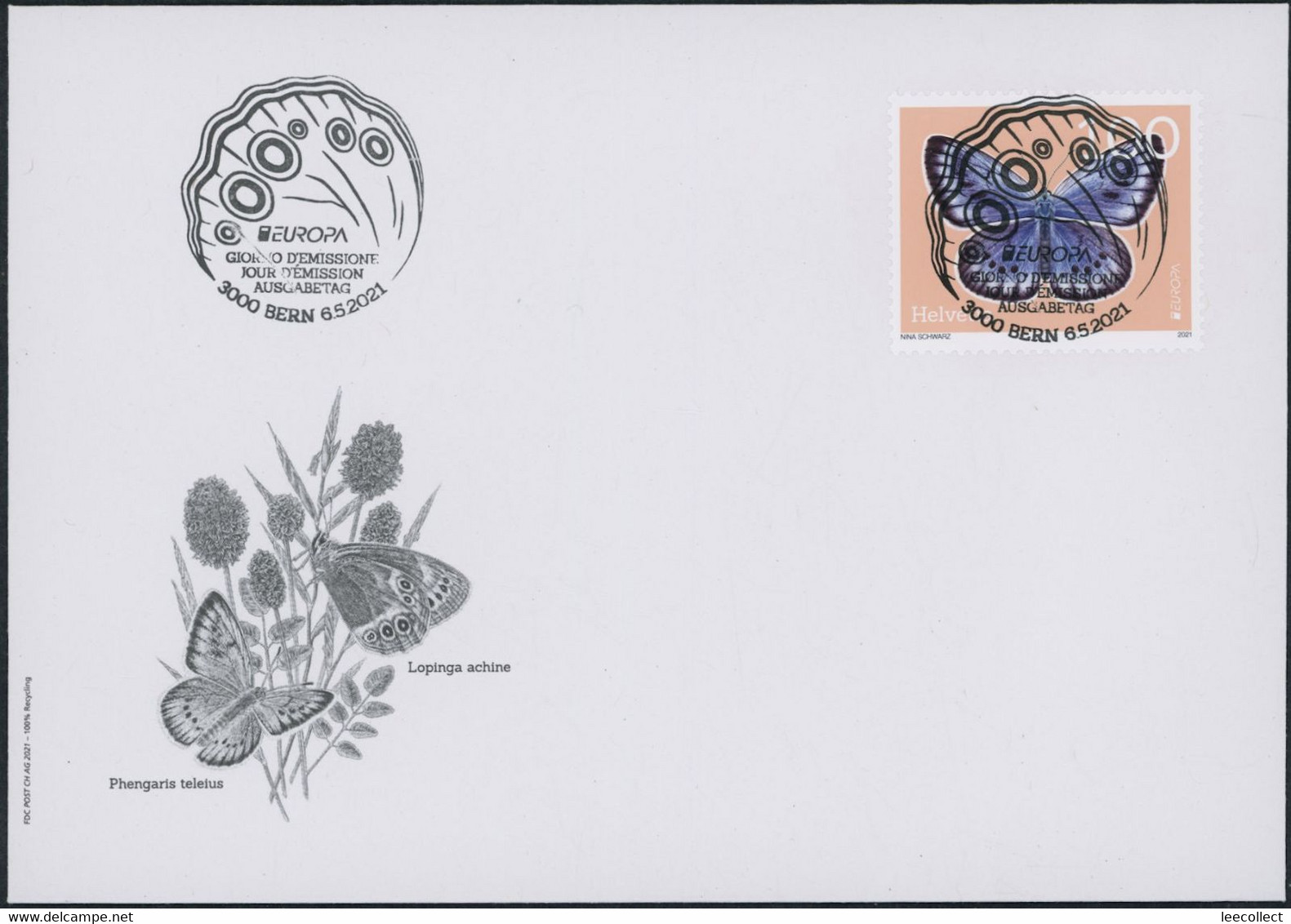 Suisse - 2021 - Europa - Ersttagsbrief FDC U1 ET - Ersttag Voll Stempel - Lettres & Documents