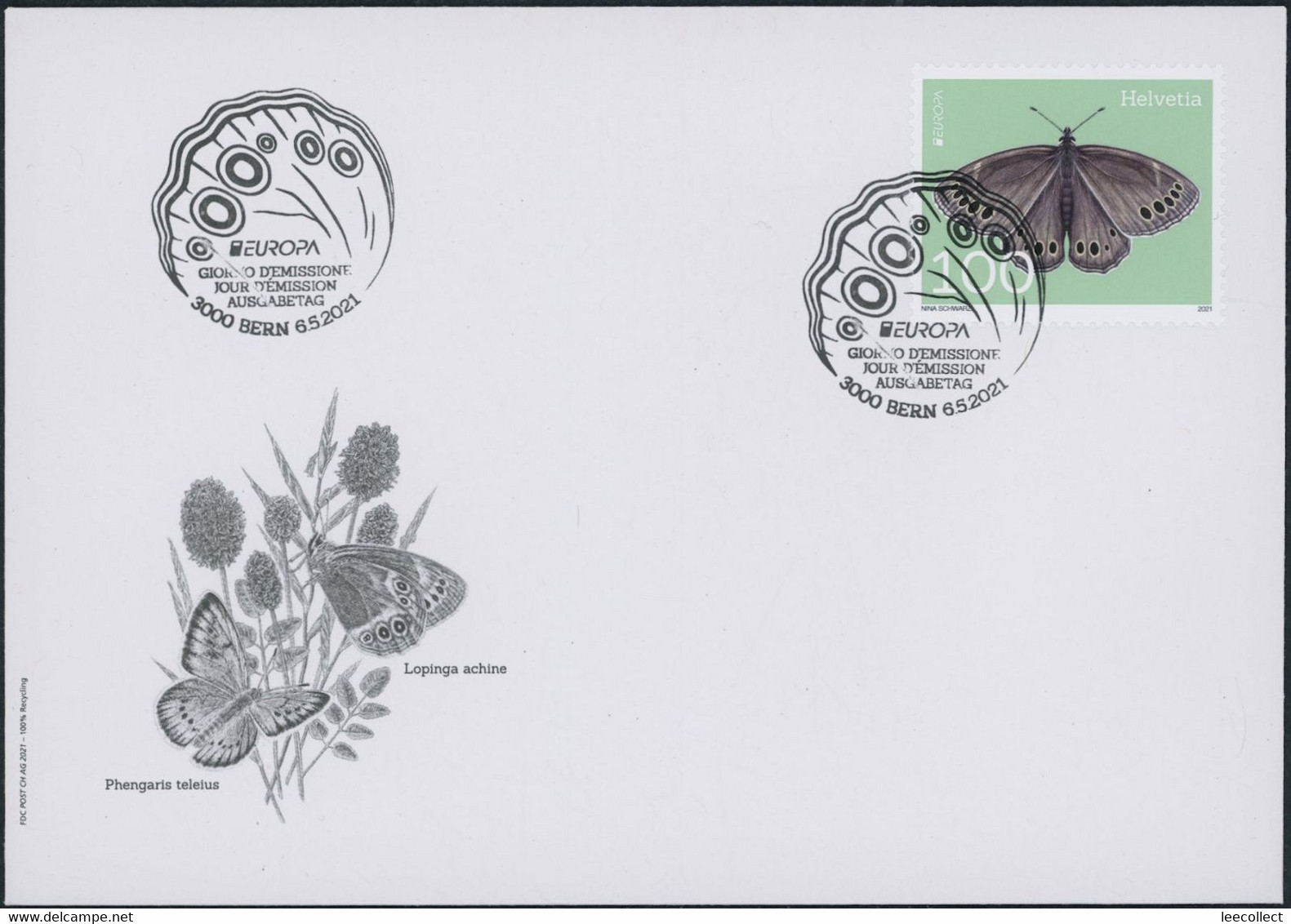 Suisse - 2021 - Europa - Ersttagsbrief FDC U1 ET - Covers & Documents