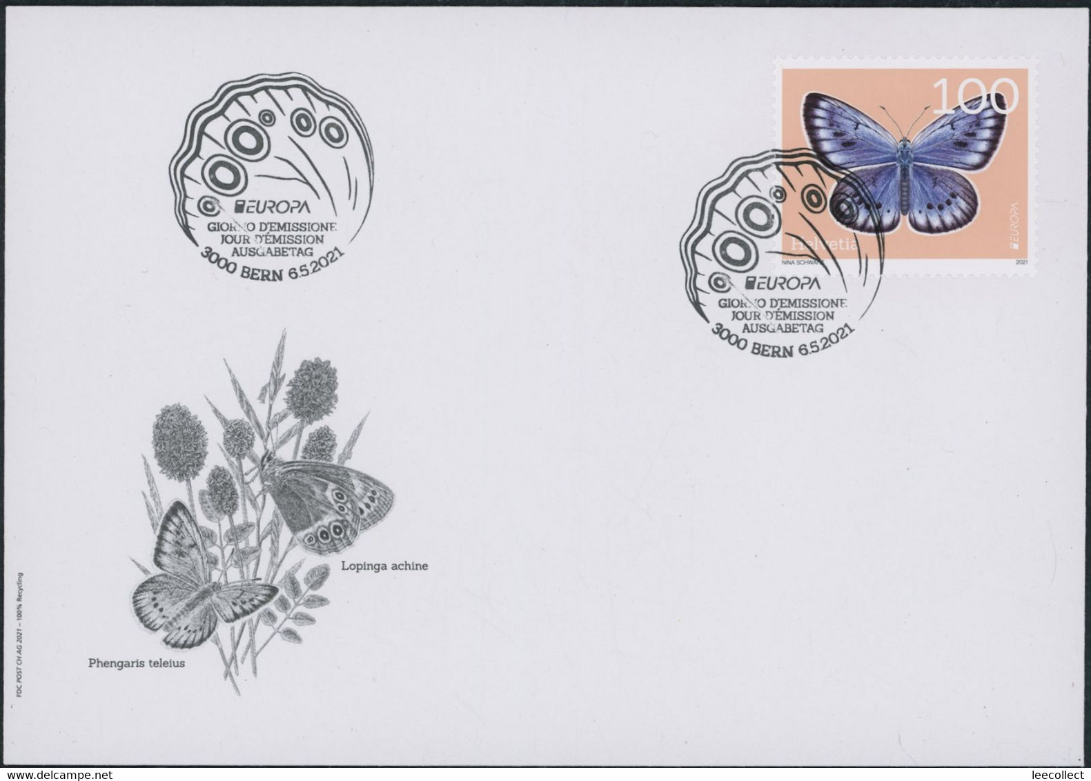 Suisse - 2021 - Europa - Ersttagsbrief FDC U1 ET - Briefe U. Dokumente