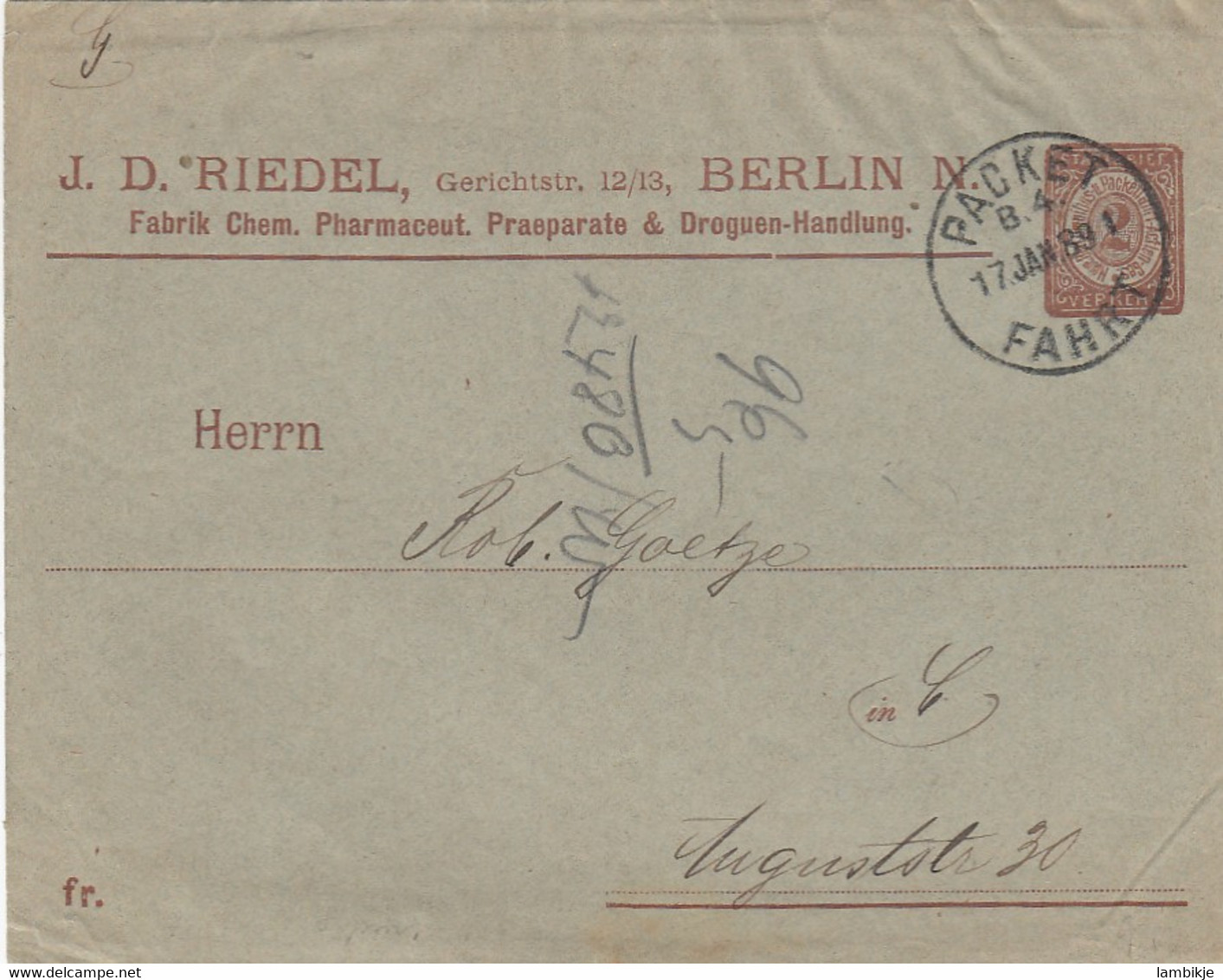 Deutsches Reich Privat Stadtpost Brief 1885-1900 - Correos Privados & Locales