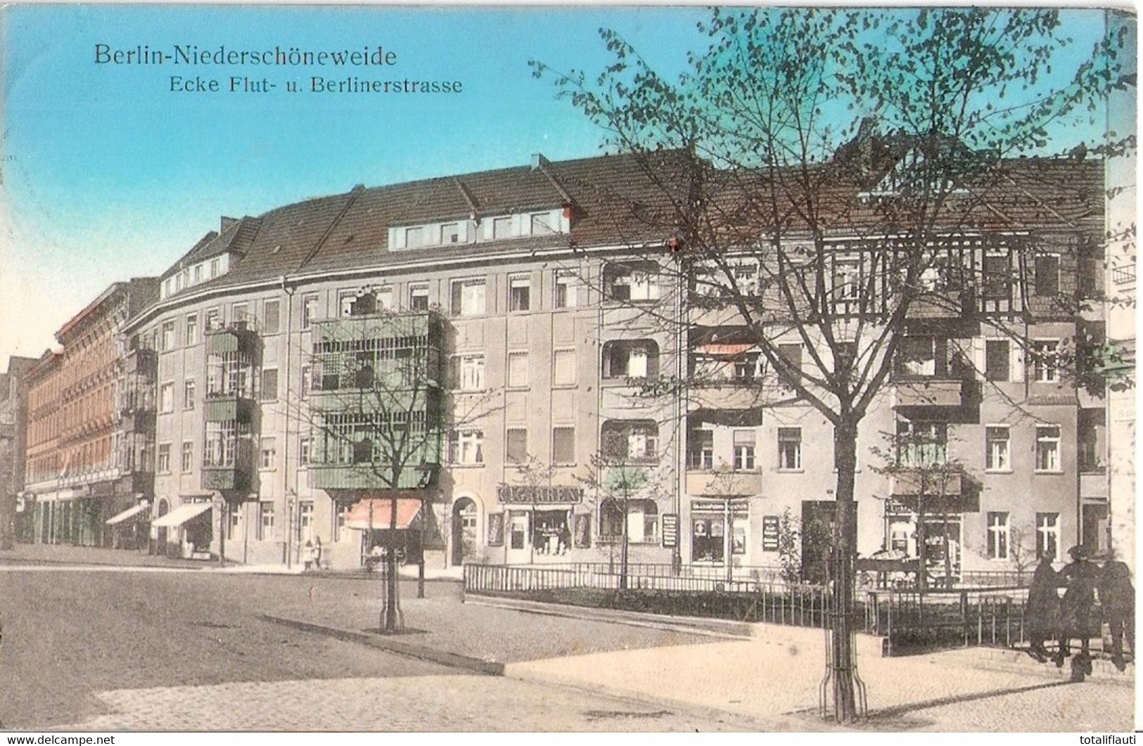 Berlin Nieder SCHÖNEWEIDE Ecke Flut Und Berliner Straße Belebt Geschäfte Color Gelaufen 25.5.1917 TOP-Erhaltung - Schöneweide