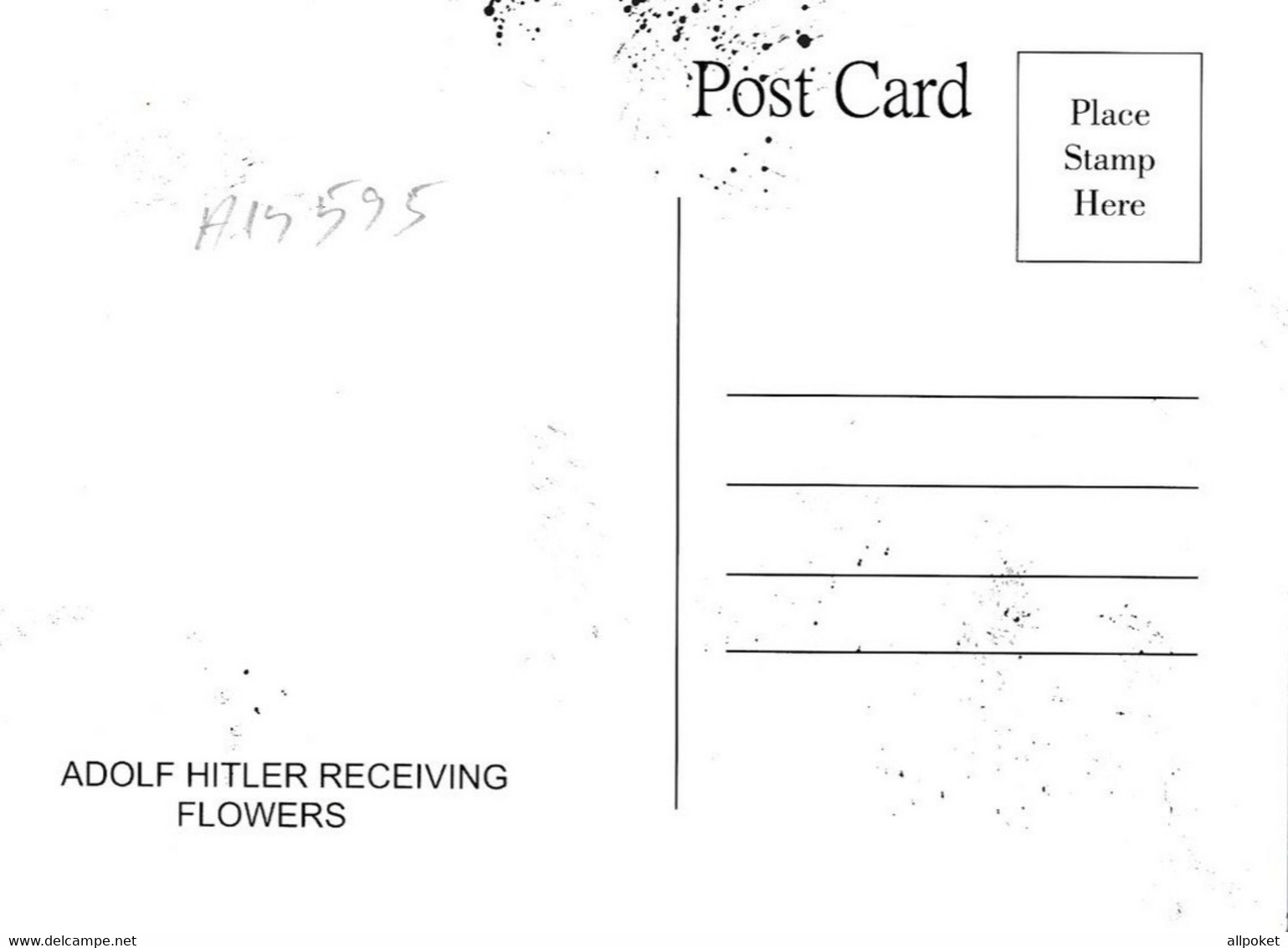 A14595 - DICTATOR GERMANY ADOLF HITLER RECEVING FLOWERS   POSTCARD - People