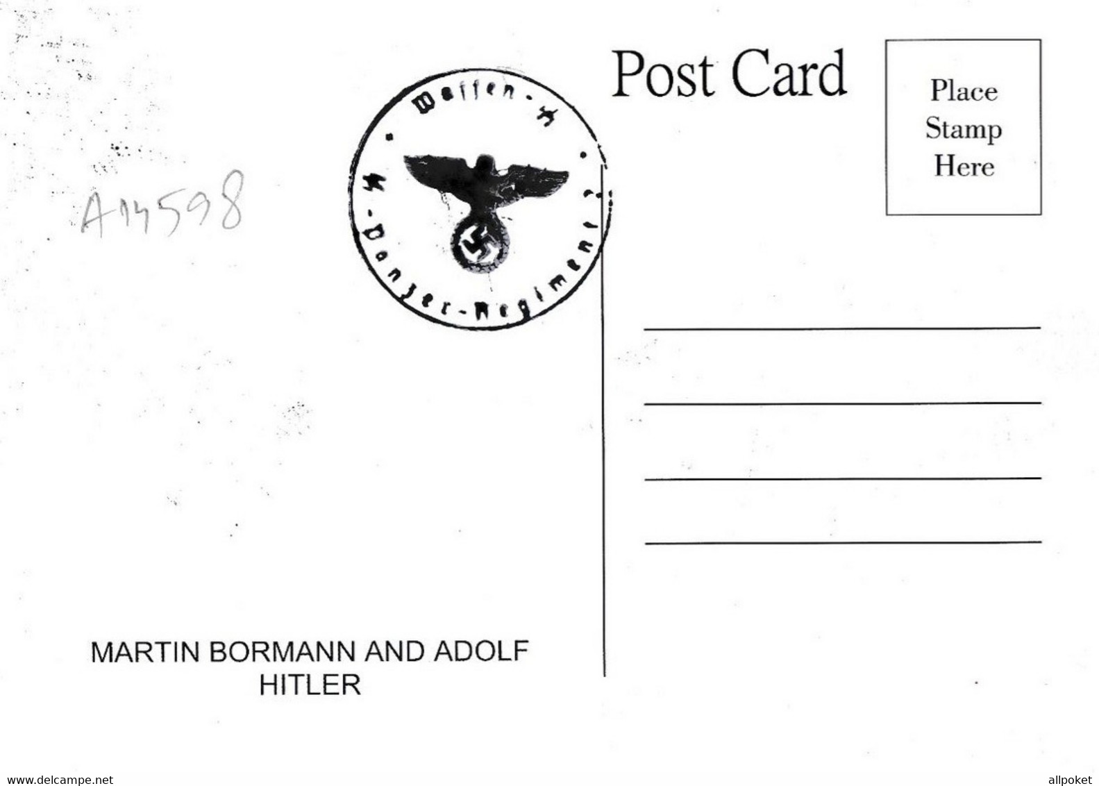 A14598 - MARTIN BORMANN AND DICTATOR GERMANY ADOLF HITLER  POSTCARD - Personnages