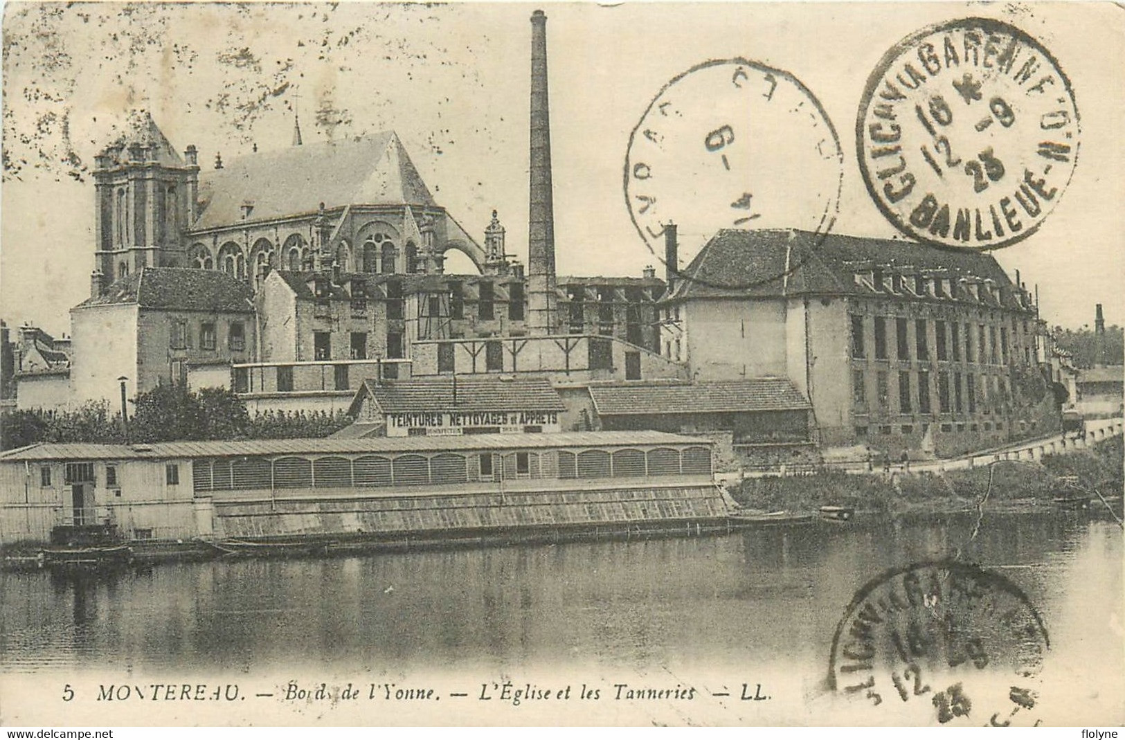 Montereau - Vue Sur L'église Et Les Tanneries - Usine Industrie - Montereau