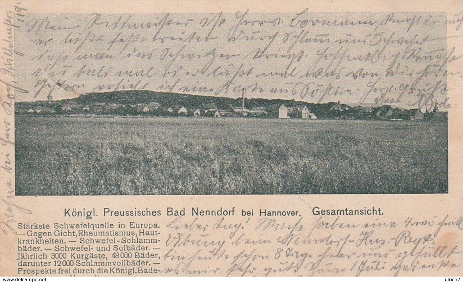 AK Königl. Preussisches Bad Nenndorf Bei Hannover - Gesamtansicht - Nach Salder - 1904 (58581) - Bad Nenndorf