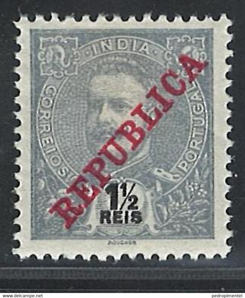 Portuguese India 1911 D. Carlos I Republica Condition MH OG Mundifil #201 - Portuguese India