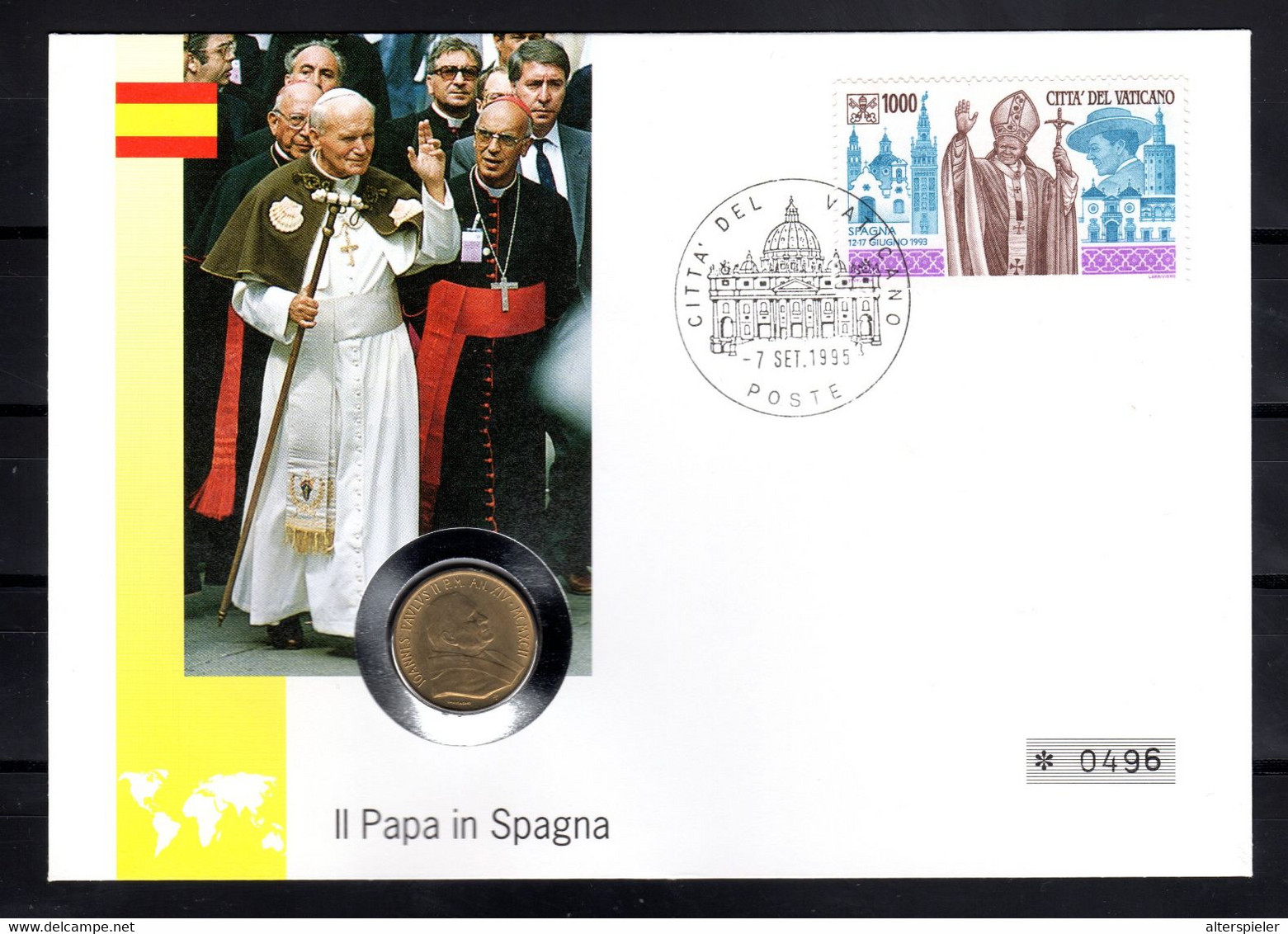 Vatikan Numisbrief 1995 Spagna - Cartas & Documentos