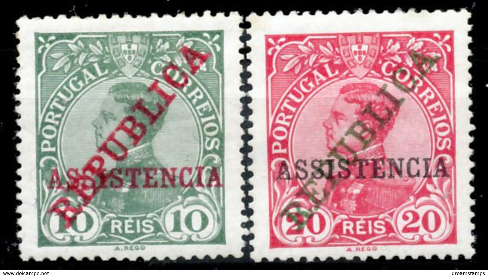 !										■■■■■ds■■ Portugal Postal Tax 1911 AF#1-2  * King Manuel Complete Set (x13288) - Nuovi