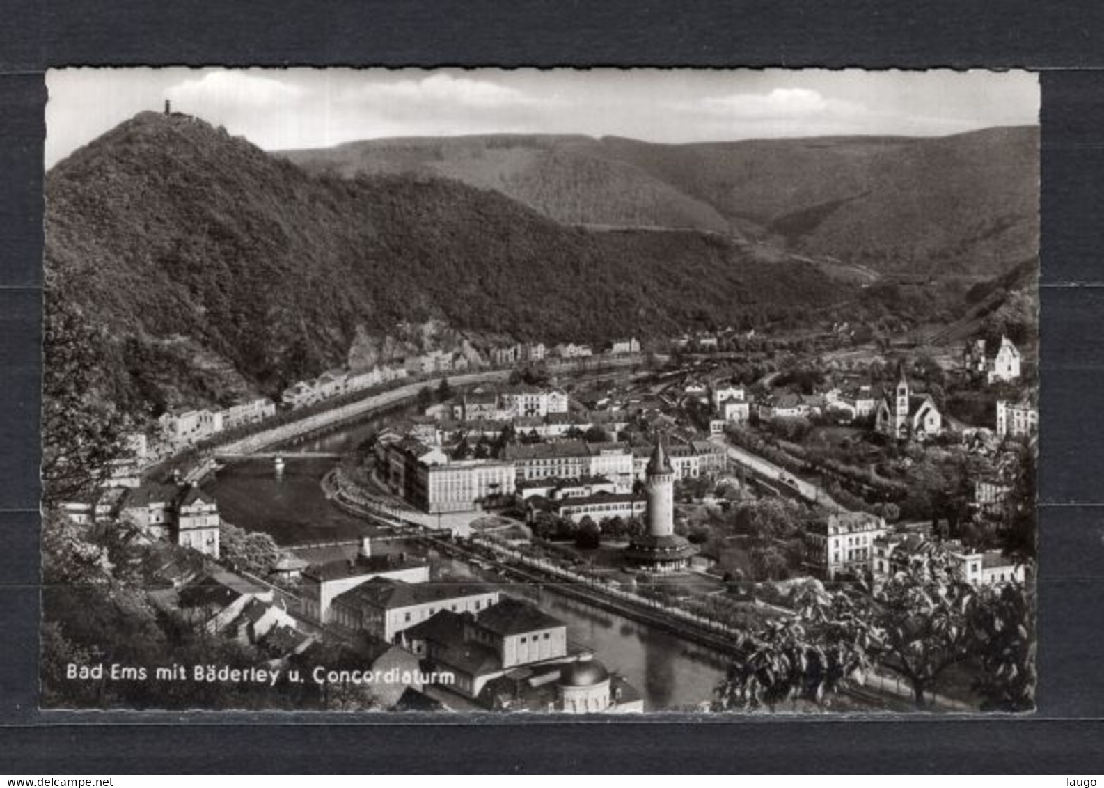 Germany Postcard Bad Ems Baderley Concordiaturm 1955 - Rhein-Hunsrück-Kreis