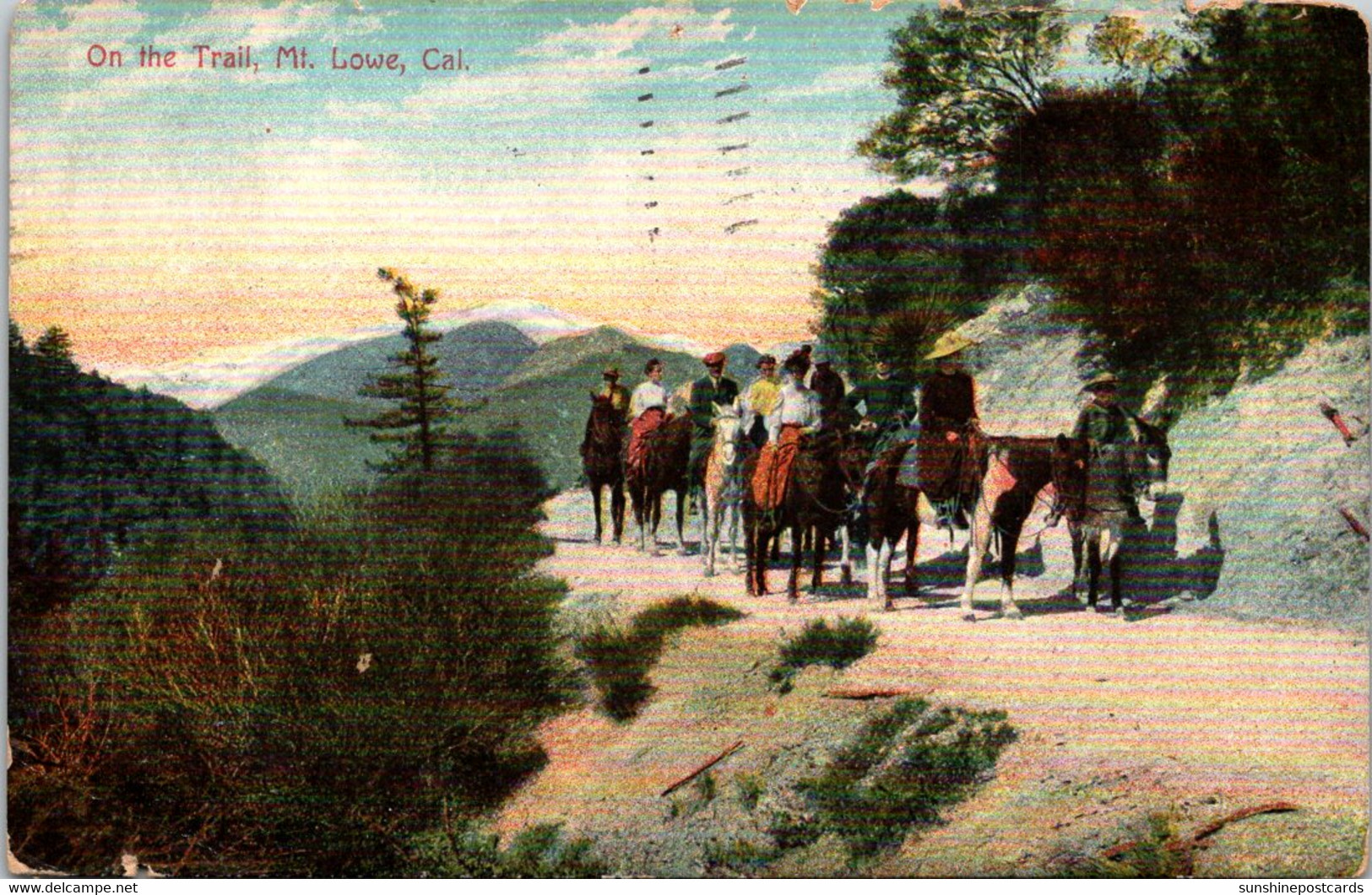 California Mount Lowe Horseback Riders On The Trail 1910 - Santa Barbara