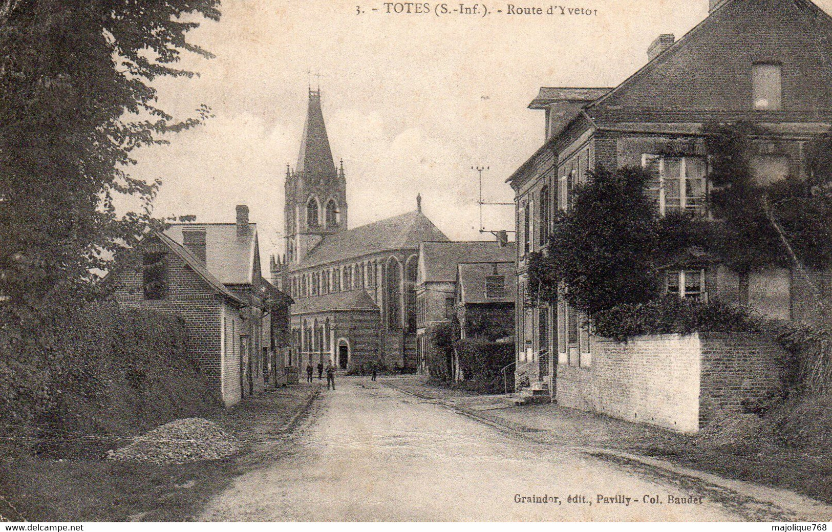 Cpa De Tôtes - Route D'Yvetot - - Totes