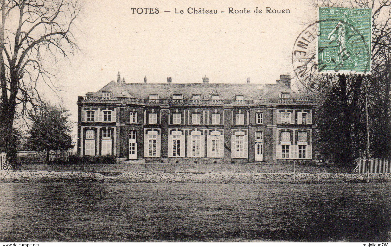 Cpa De Tôtes - Le Château - Route De Rouen - - Totes