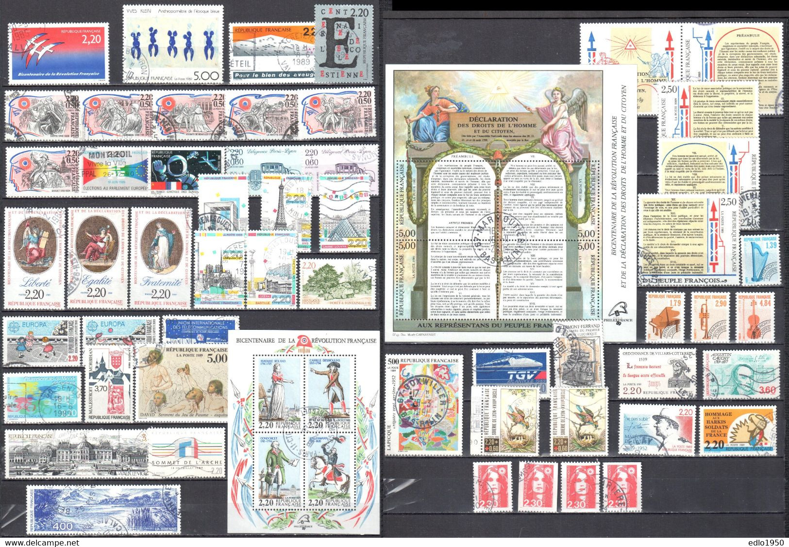 France 1989  Year Set - Used - Oblitéré - 1980-1989