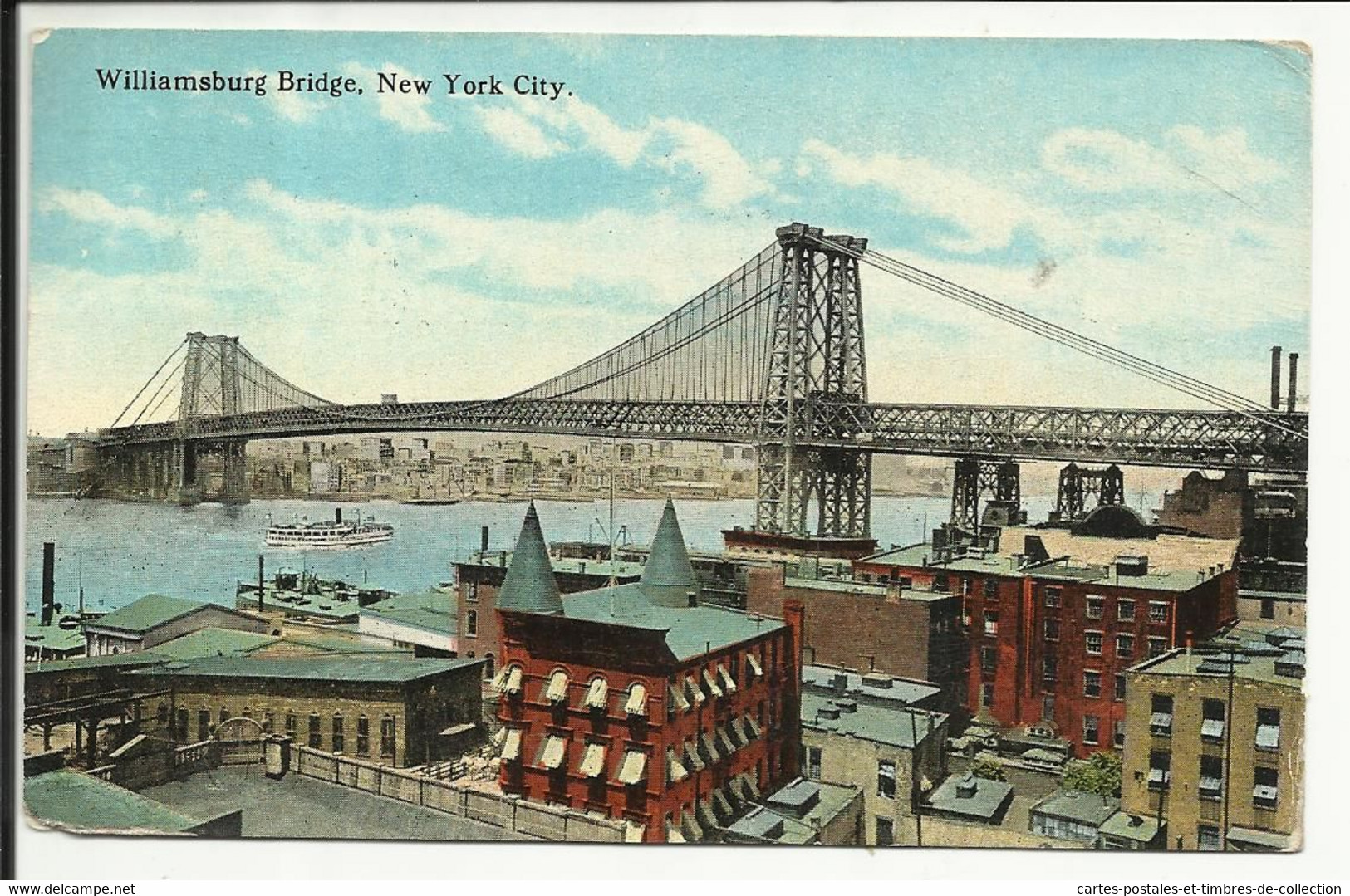 WILLIAMSBURG BRIDGE , NEW YORK CITY , 1923 + Cachet " TRAVEL EXPOSITION , GRAND CENTRAL PALACE " - Brücken Und Tunnel