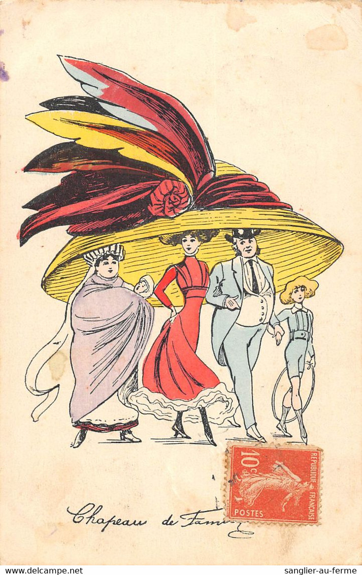 CPA ILLUSTRATEUR ART NOUVEAU SIGNE MOUTON CHAPEAU DE FAMILLE - Sonstige & Ohne Zuordnung