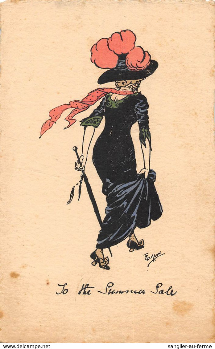 CPA ILLUSTRATEUR ART NOUVEAU SIGNE T.GRILSON TO THE SUMMER SALE - Autres & Non Classés