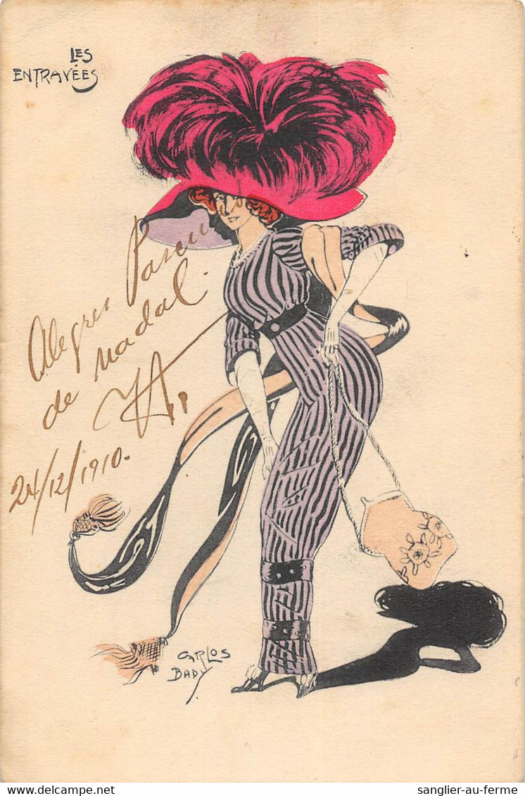 CPA ILLUSTRATEUR ART NOUVEAU SIGNE CARLOS BADY LES ENTRAVEES (verso N°109 - Autres & Non Classés