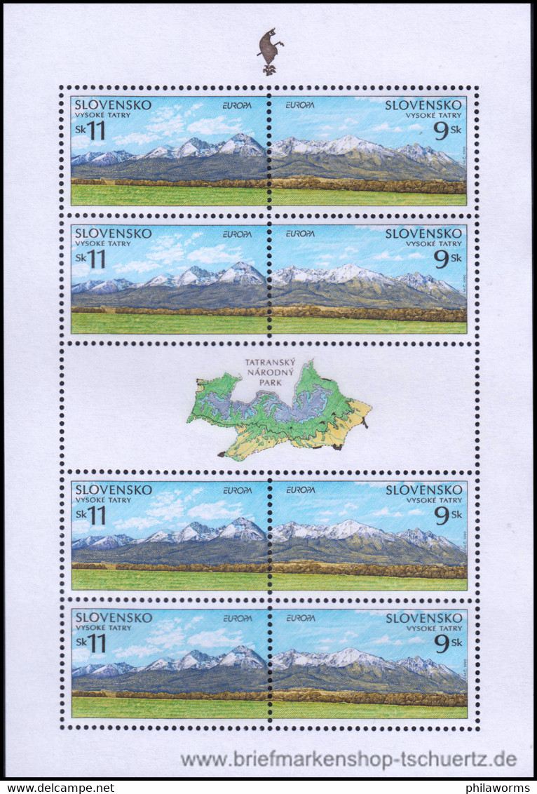 Slowakei 1999, Mi. 337-38 KB ** - Hojas Bloque