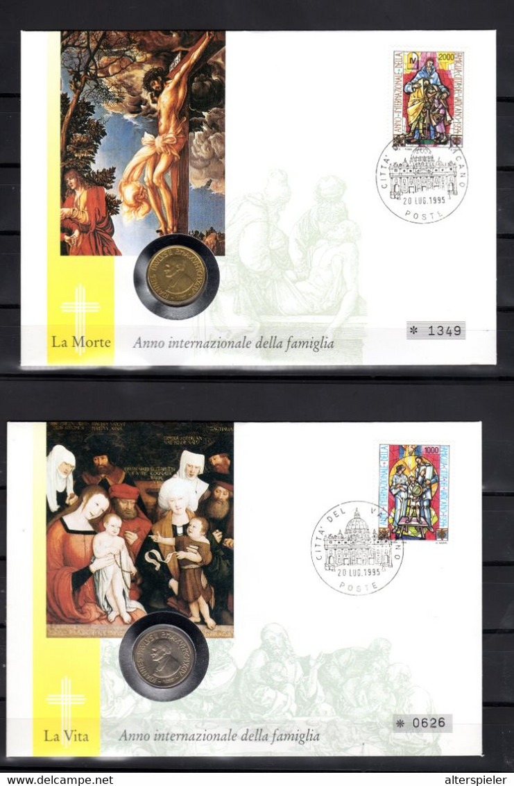 Vatikan 4 Numisbriefe 1995 Anno Della Famiglia - Cartas & Documentos