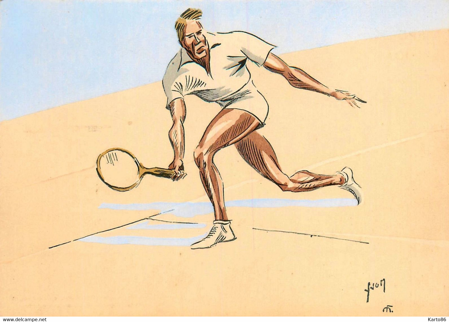 Le Tennis * Série SPORTS N° I. K. N°146 * CPA Illustrateur * Sport Raquette Tennisman - Athlétisme