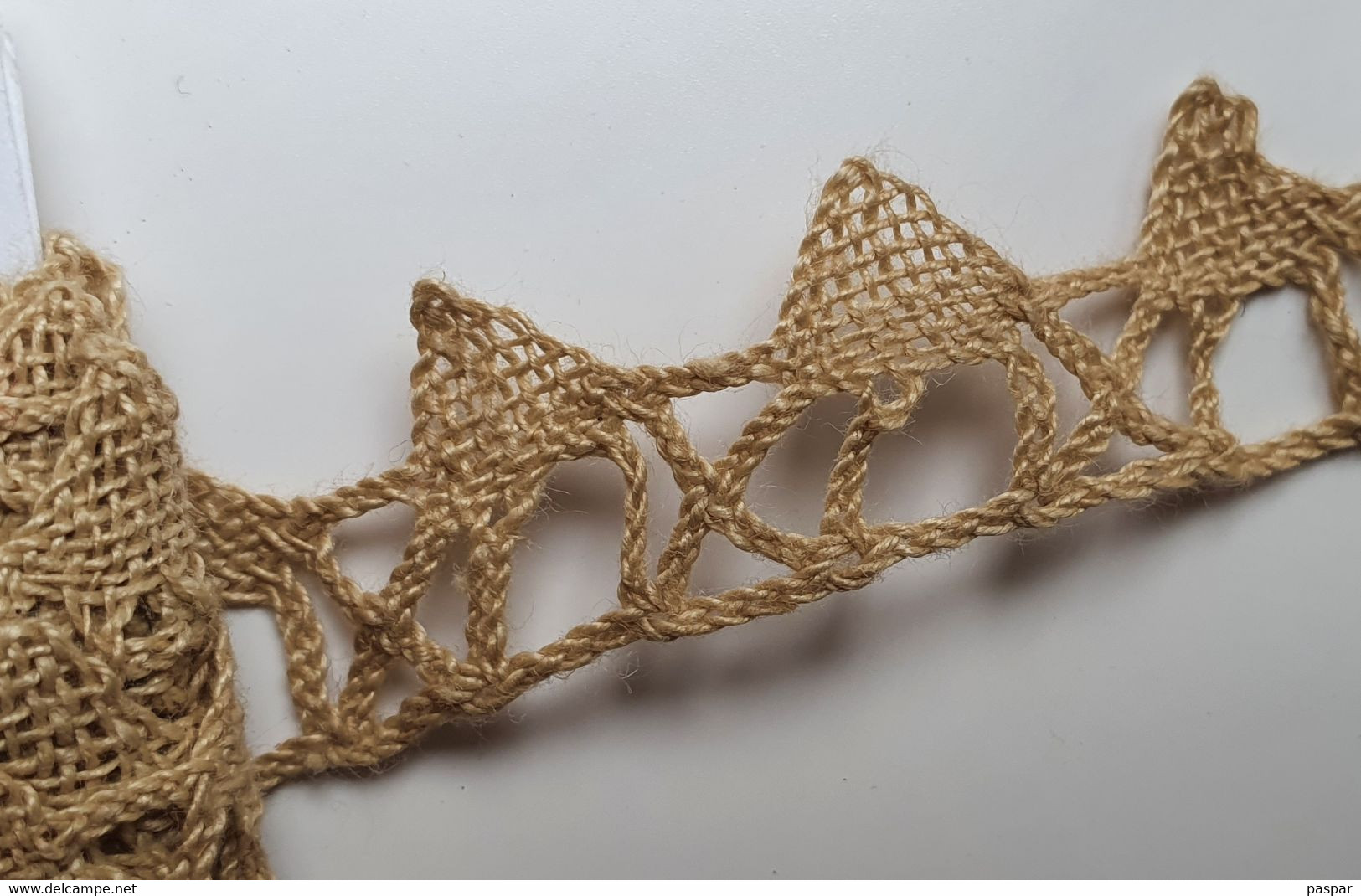 Ancien Galon Bordure Dentelle Crochet - Dentelles Et Tissus