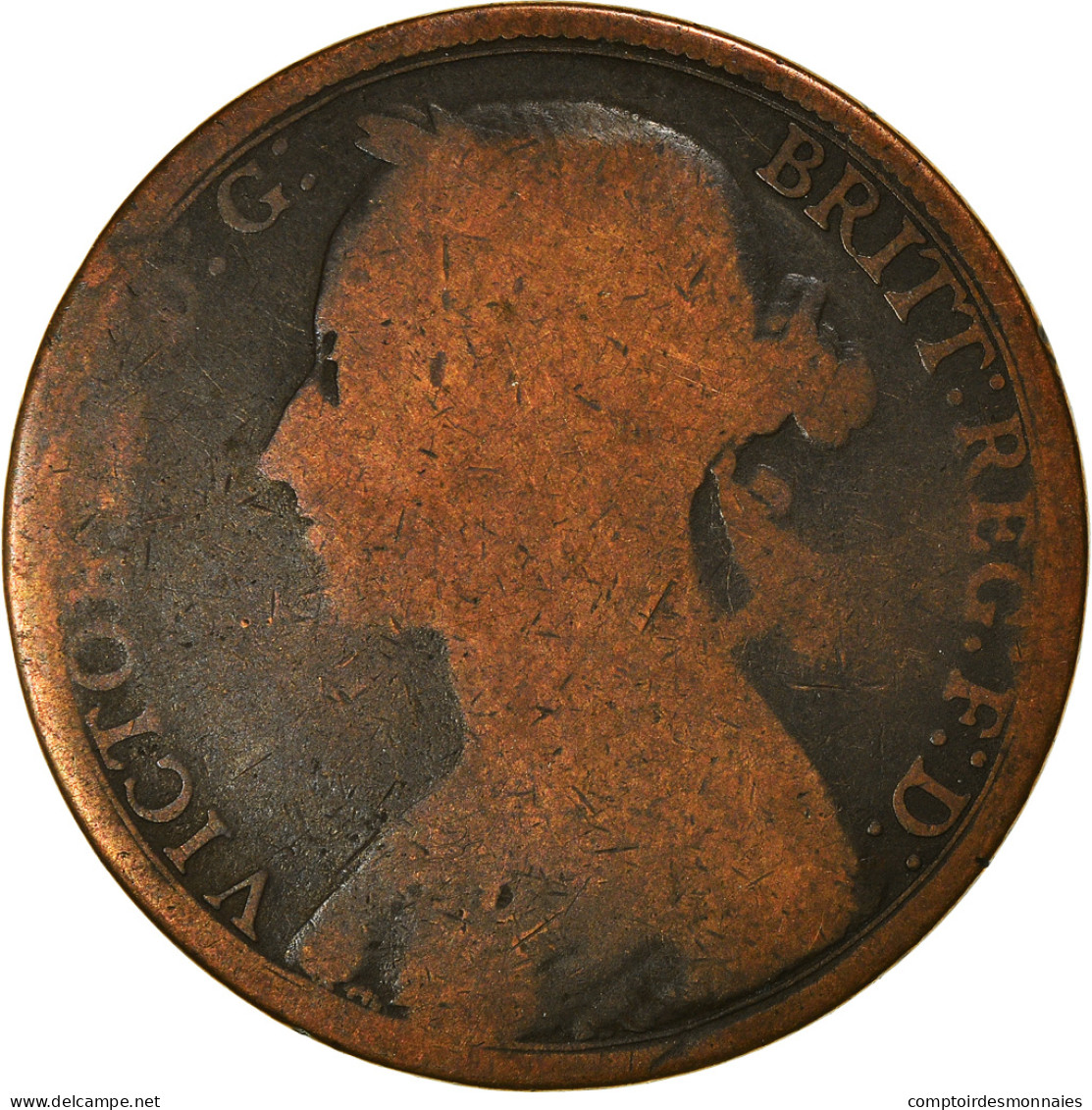 Monnaie, Grande-Bretagne, Victoria, Penny, 1891, B+, Bronze, KM:755 - D. 1 Penny
