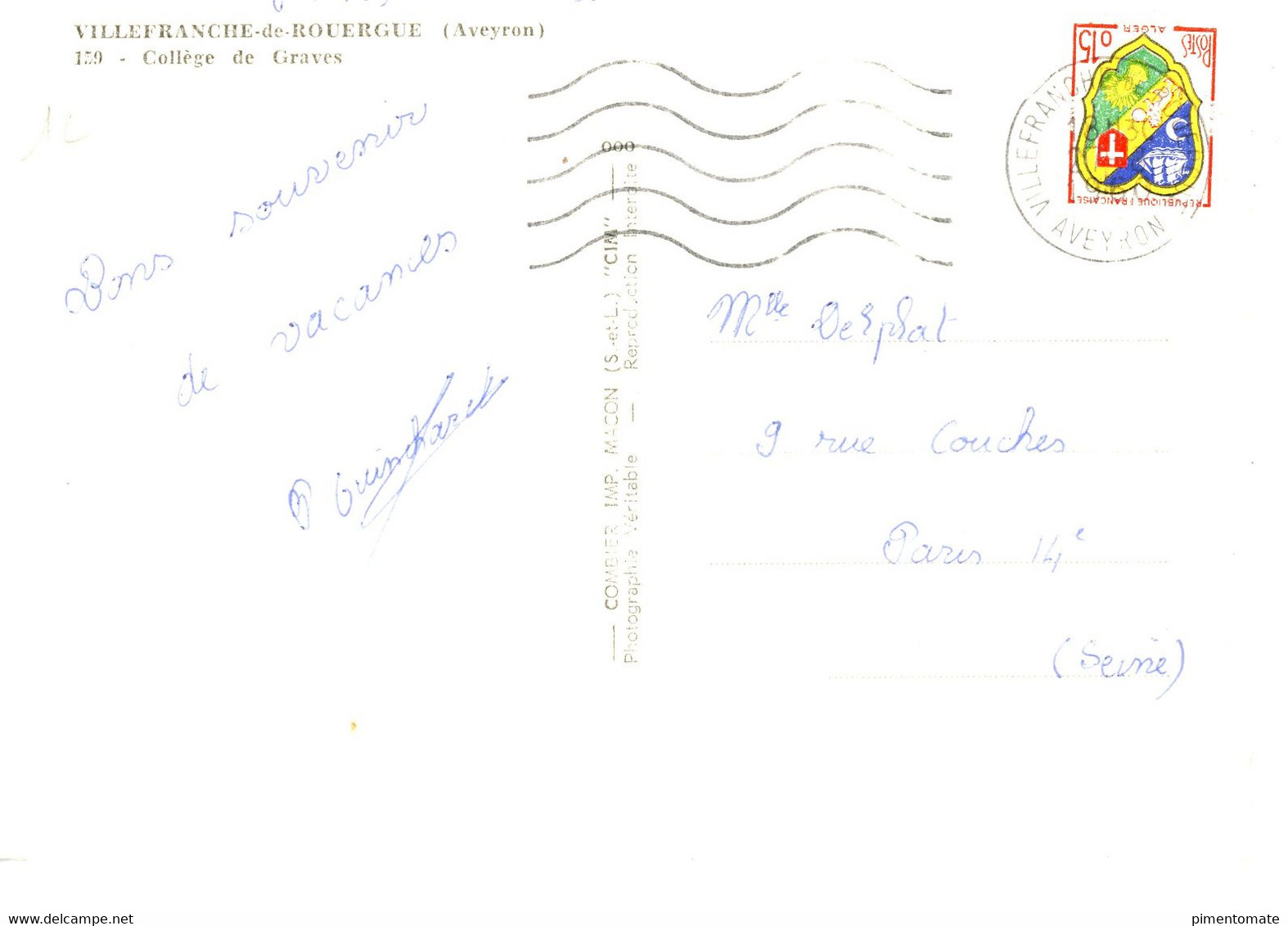VILLEFRANCHE DE ROUERGUE COLLEGE DE GRAVES 1960 - Villefranche De Rouergue