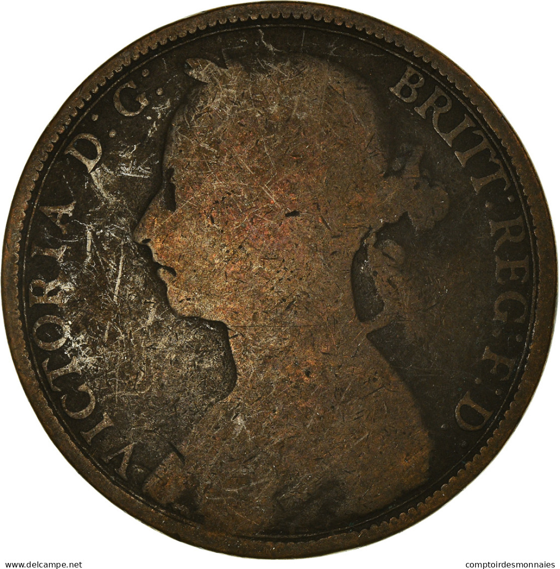 Monnaie, Grande-Bretagne, Victoria, Penny, 1890, B+, Bronze, KM:755 - D. 1 Penny