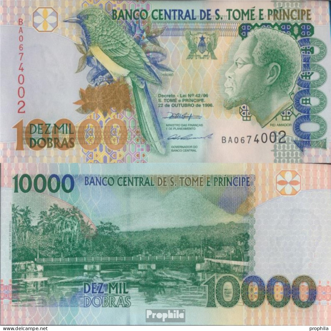 Sao Tome E Principe Pick-Nr: 66a Bankfrisch 1996 10.000 Dobras - São Tomé U. Príncipe