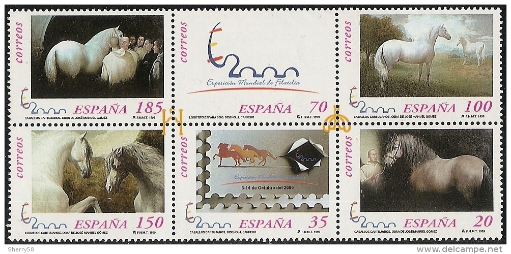1999-ED. 3679A A 84A En Bloque-CABALLOS CARTUJANOS '99-NUEVO - Blocs & Hojas