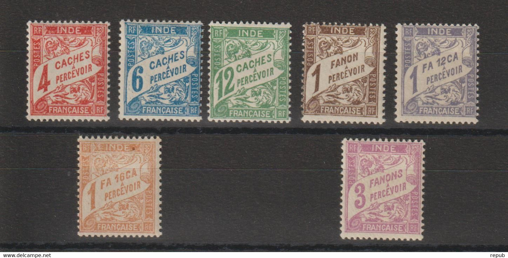 Inde 1929 Série Taxe 12-18, 7 Val * Charnière MH - Neufs