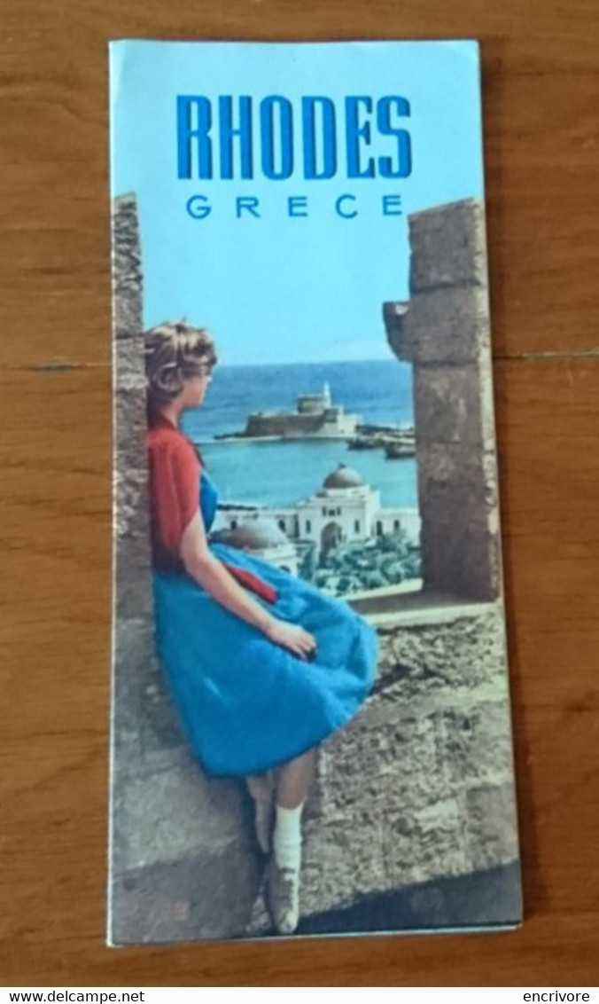 RHODES Grèce Jardins Flottant Lindos Hotel Des Roses ... Hermès En Grèce 1957 - Toeristische Brochures