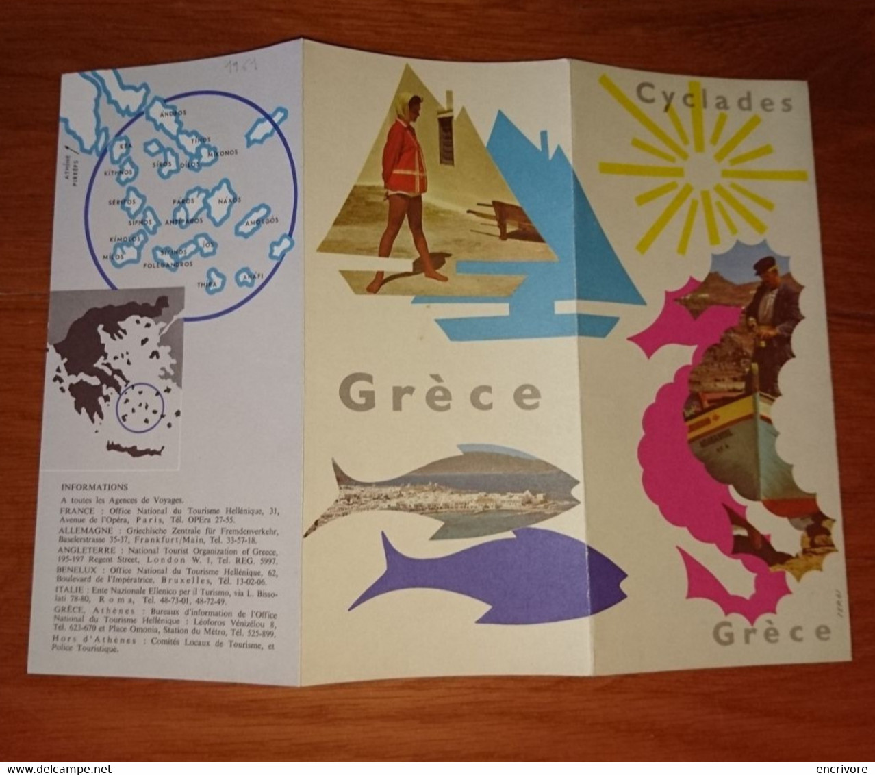 Dépliant Touristique Grèce CYCLADES Iles Grecques 1961 - Toeristische Brochures