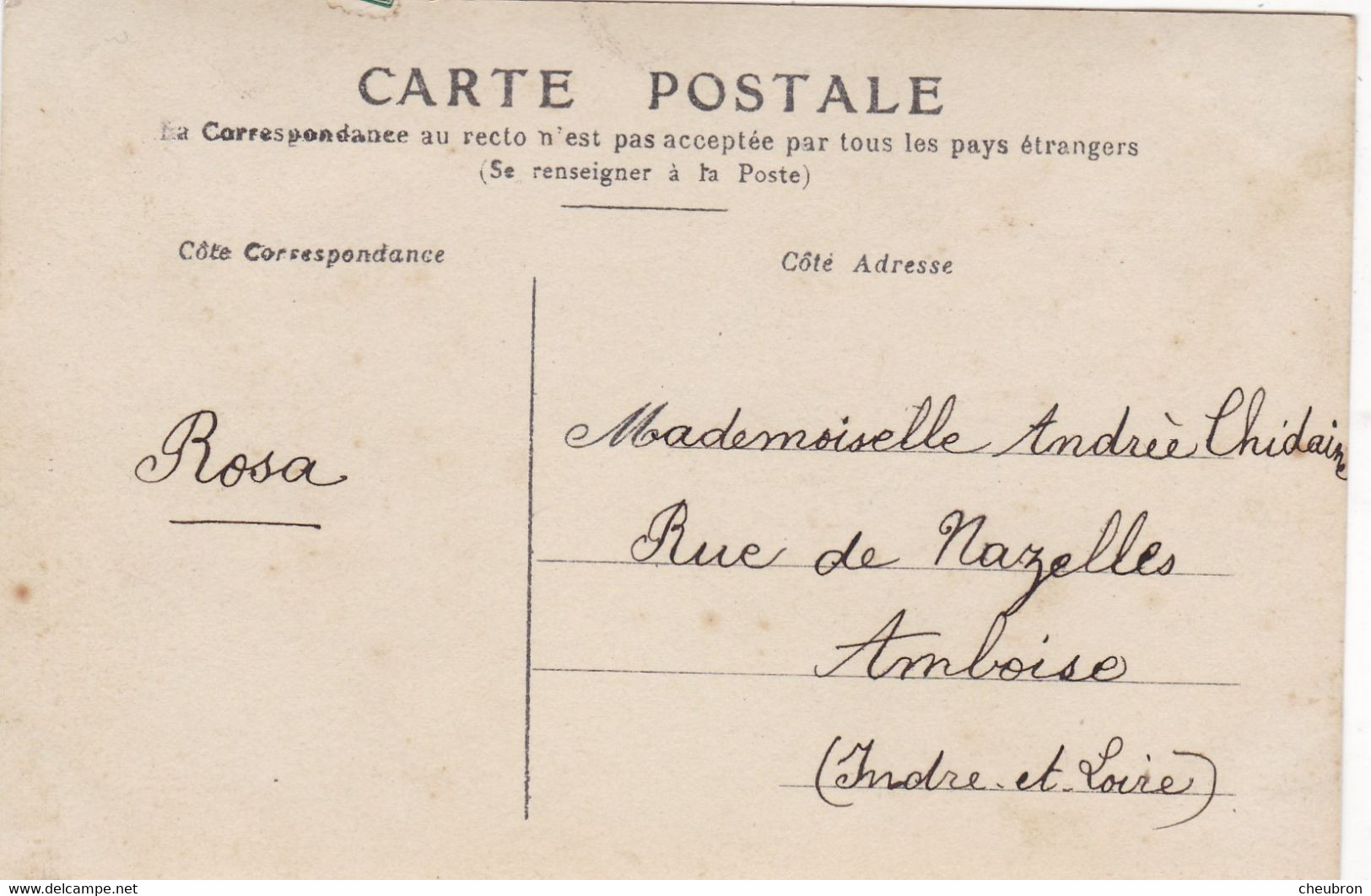 CARTE FANTAISIE . CPA ." BONNE ANNEE ".  .FILLETTE. " LA POSTE VOUS APPORTERA MES VOEUX SINCERES ". ANNEE 1908. + TEXTE - Nieuwjaar